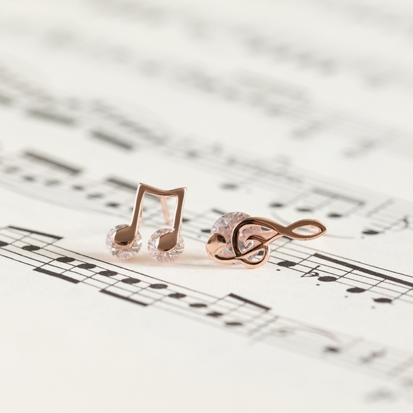 Rose Gold Musical Studs (S925) - Only 1 left! - Picture 2 of 6